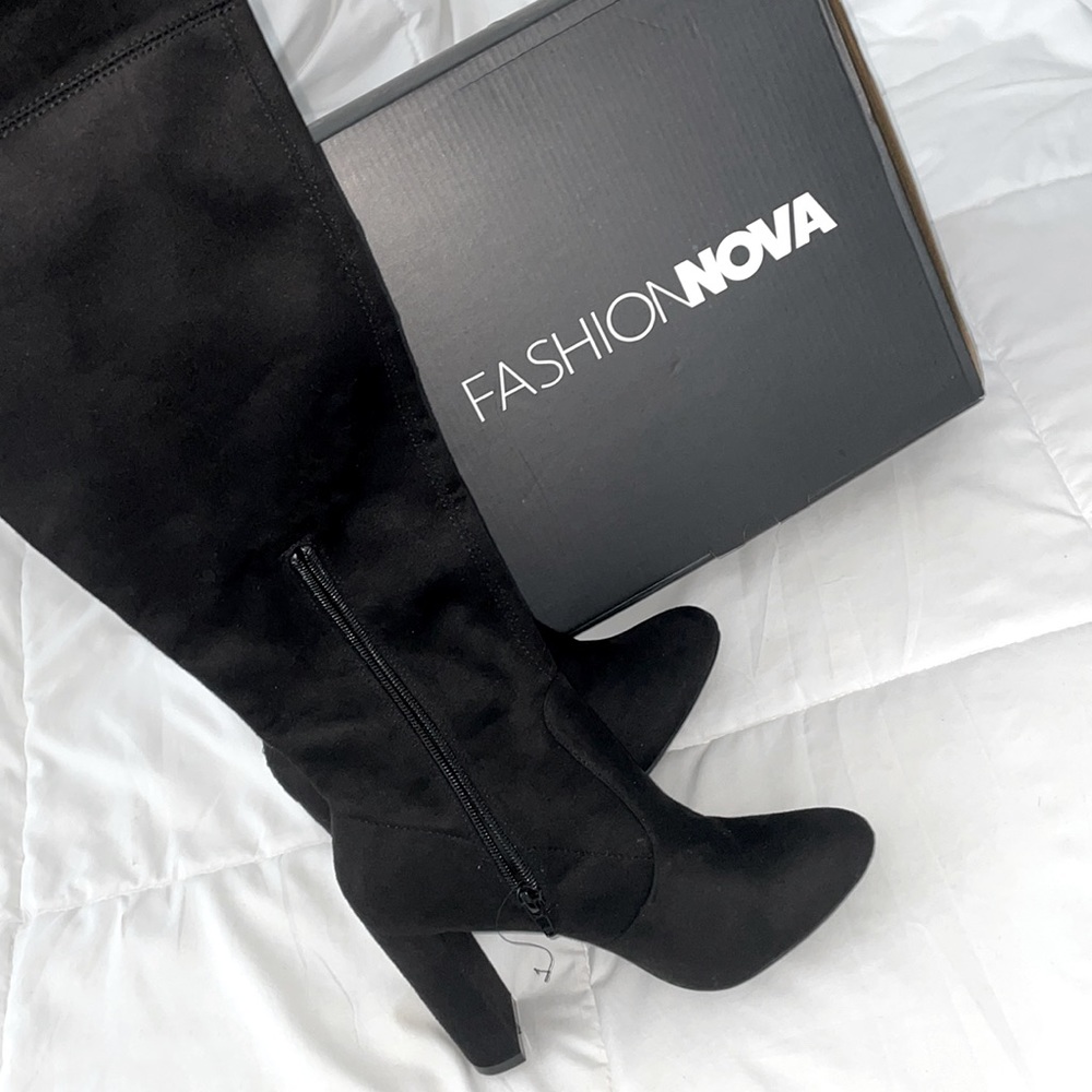 Fashion Nova - Over the Knee Slip-on Stretch Boots